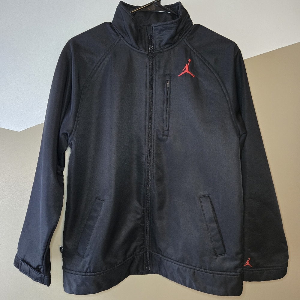 Air Jordan Big Boy Youth Fleece Lined Zip Up Jacket Black Size Large 12-13yrs - Picture 1 of 15